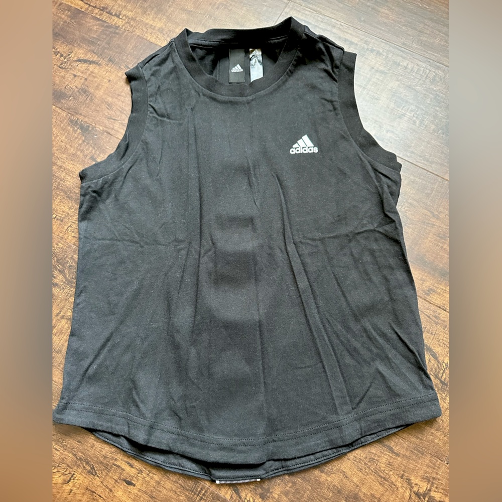 Adidas extra small workout tank top with logo stripe